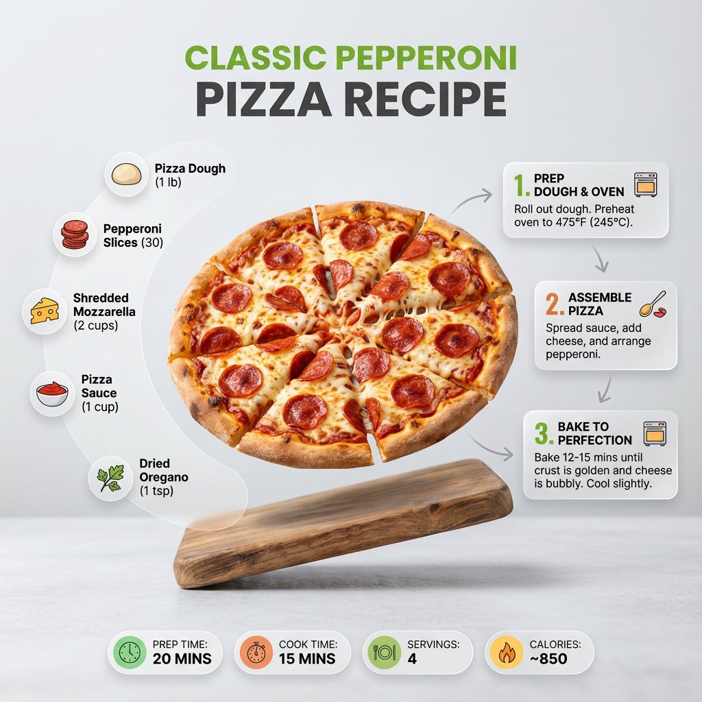 Ultra-clean modern recipe infographic. Showcase [FOOD] in a visually a