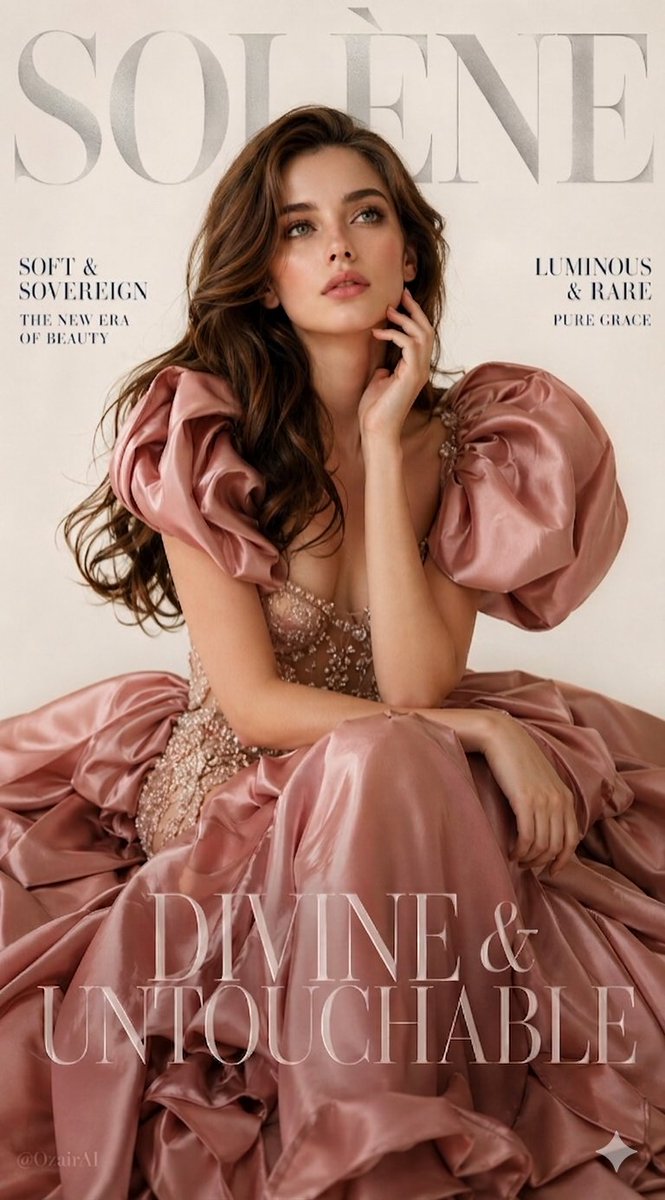 A breathtaking luxury fashion magazine cover. Large bold silver serif