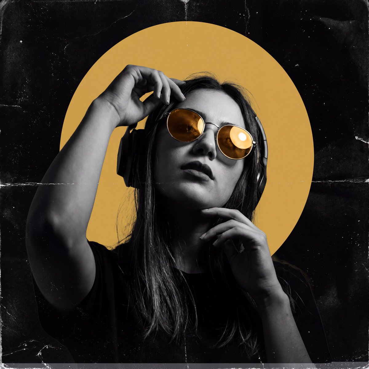 Create a dark, high‑contrast poster with a moody, underground club aes