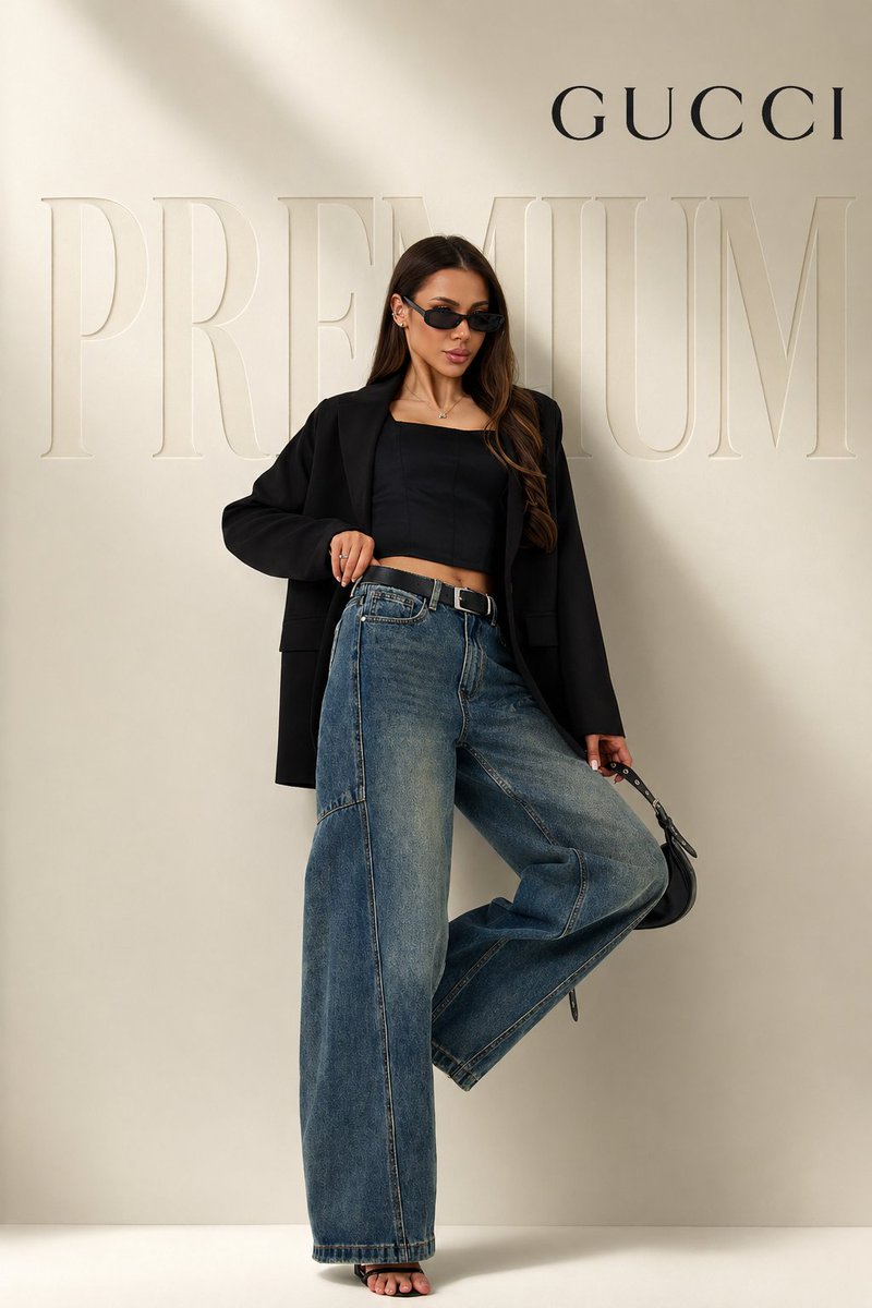 full body female model in confident fashion pose (one leg slightly rai