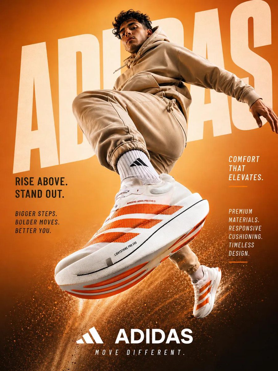 A dynamic sportswear advertisement featuring a young athletic male mod