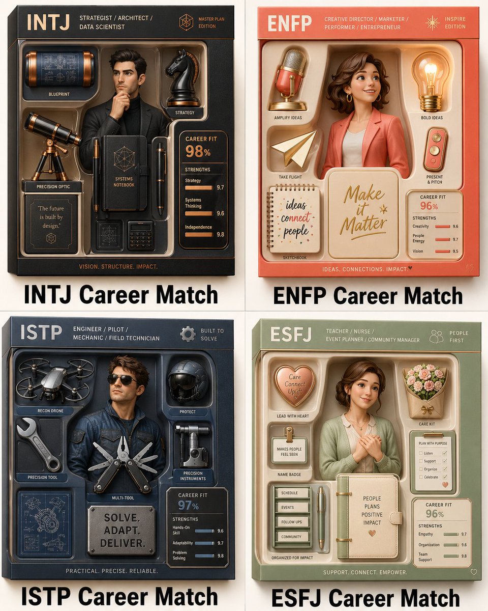 2x2 grid, do this for 4 famous personality types: Render_Target = ( Lu