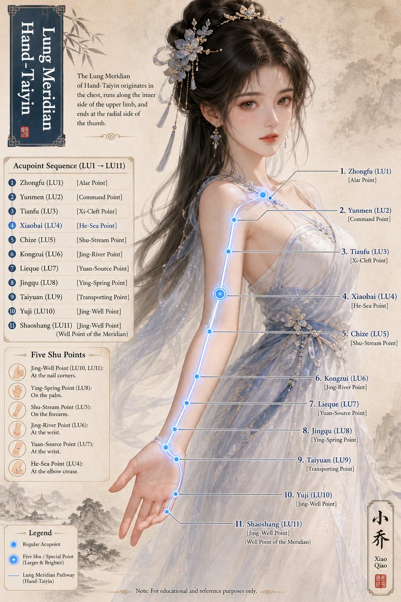 [Meridian Name] Meridian & Acupoint Educational Infographic, Xianxia-i