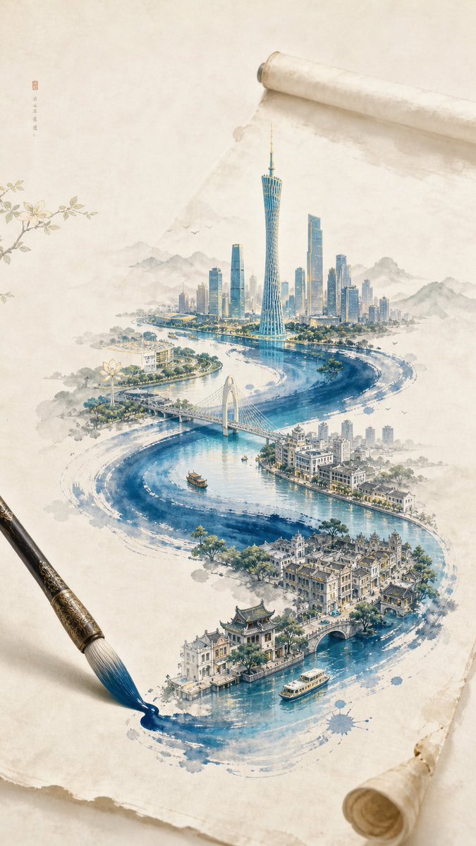 一张 新中式极简东方美学 风格的创意插画海报，整体画面以 宣纸暖白背景 为主，带有极轻微纸张肌理与大面积留白，画面安静、克制、雅致，具有高级