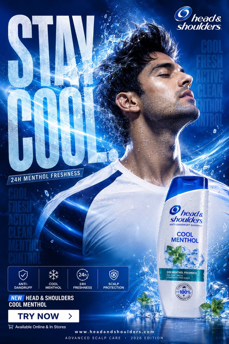 FORMAT: 4:5 vertical hyper-commercial anti-dandruff shampoo campaign p