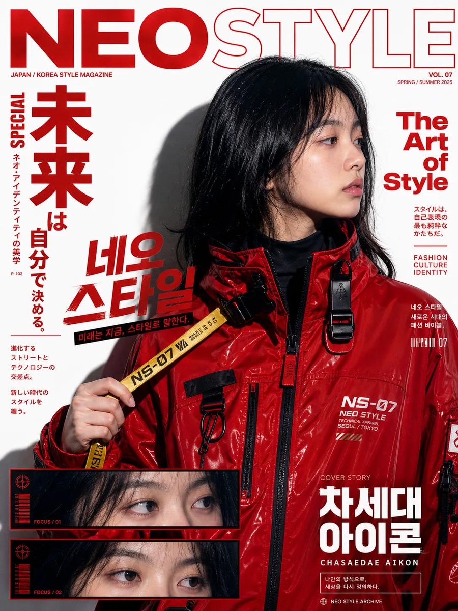 Create a bold Y2K pop-street editorial collage featuring a young perso
