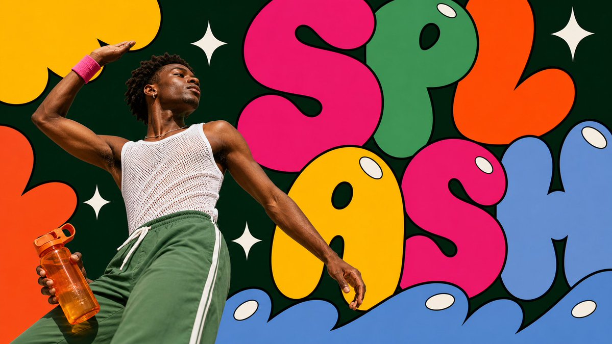 Create an image in pop-bubble-letter-photo-poster-style. Aspect ratio