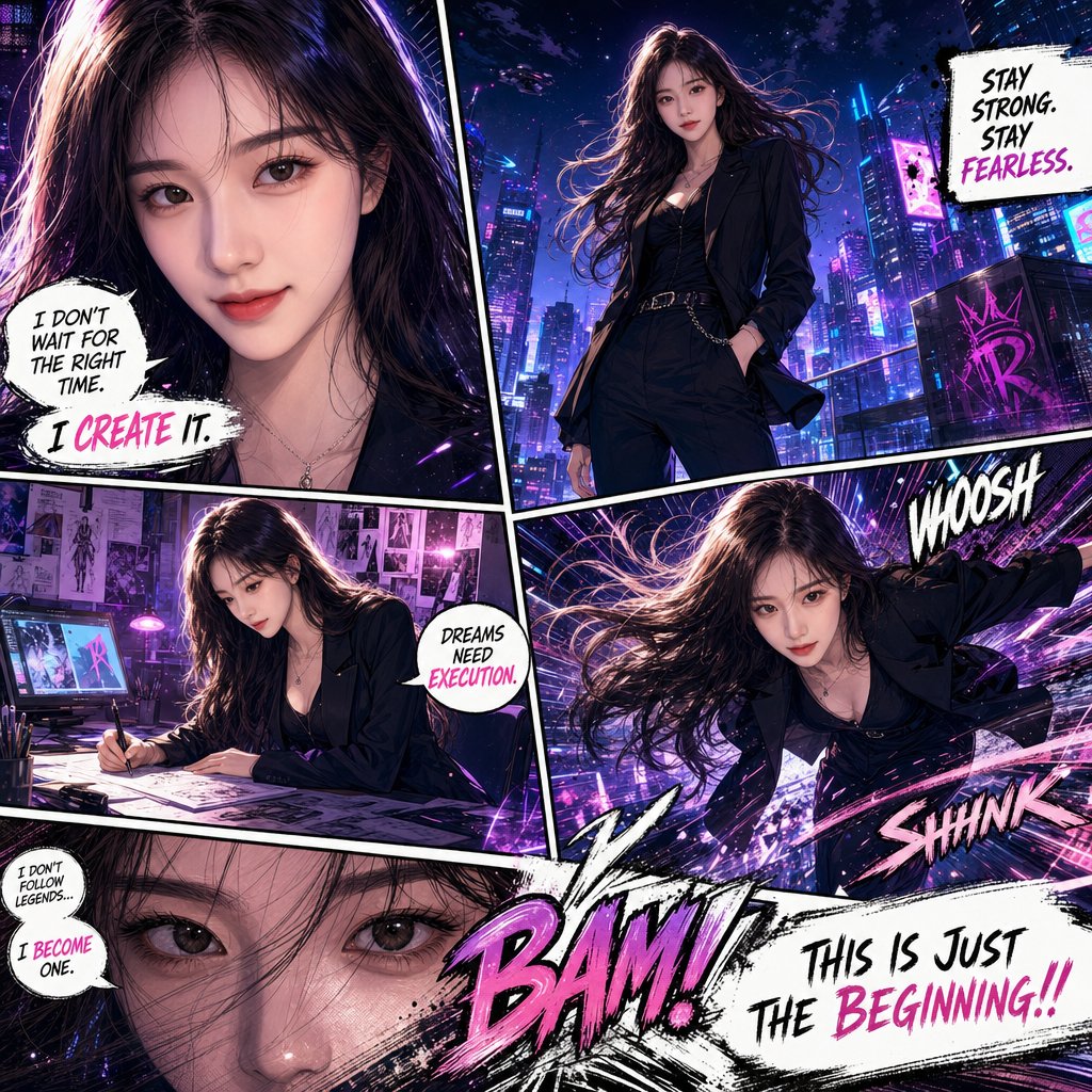 Create a full-page ultra-detailed colored manga illustration based on