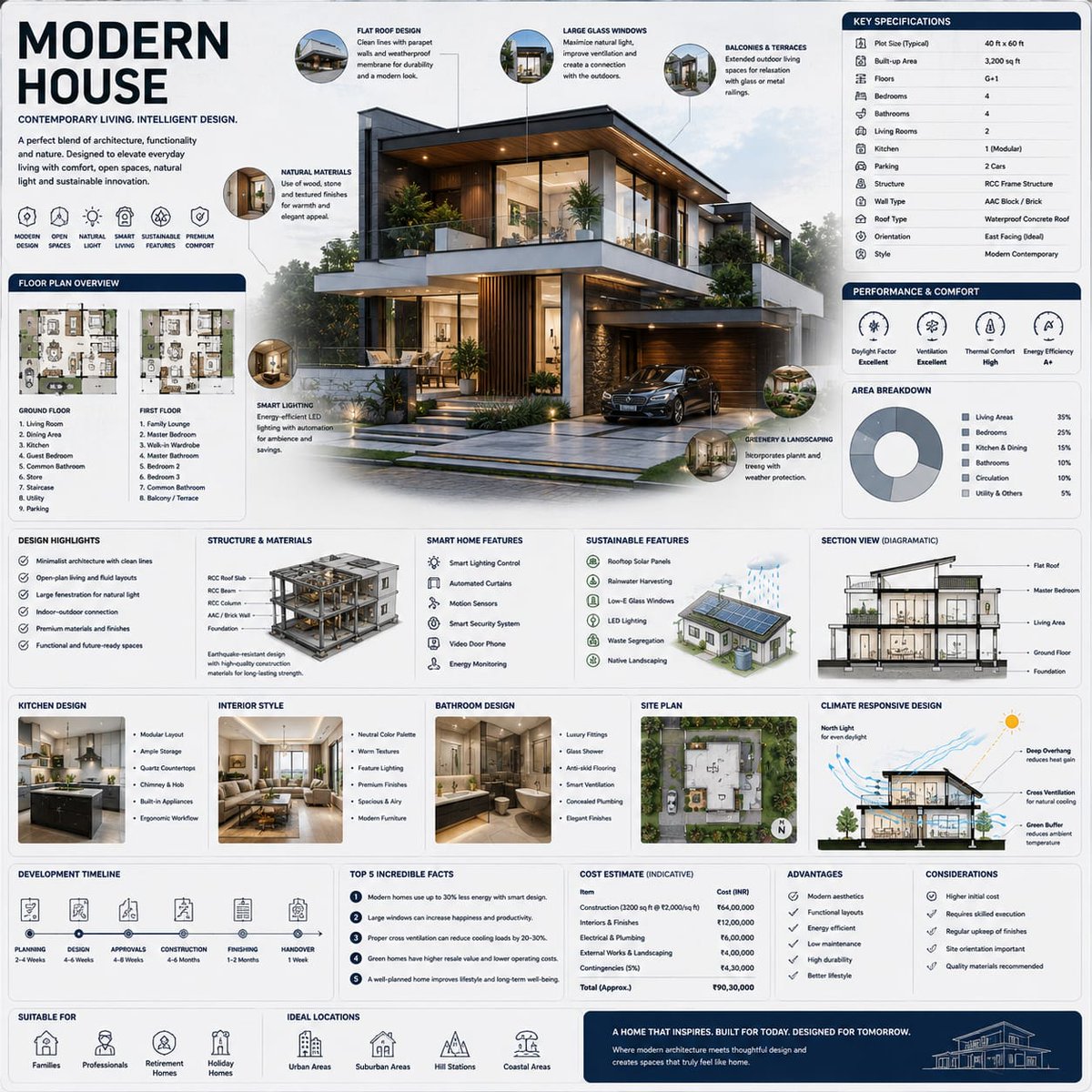 Create a premium square “reference-style architectural infographic” ce