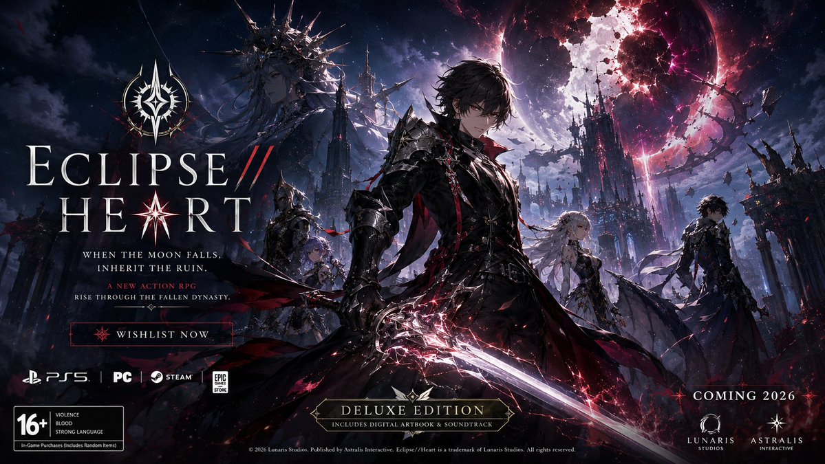 Create a premium, highly believable Fictional Game Launch Key Art post