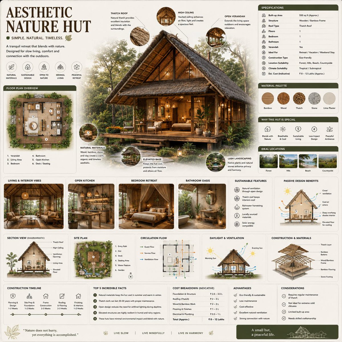 Create a premium square reference-style architectural infographic cent
