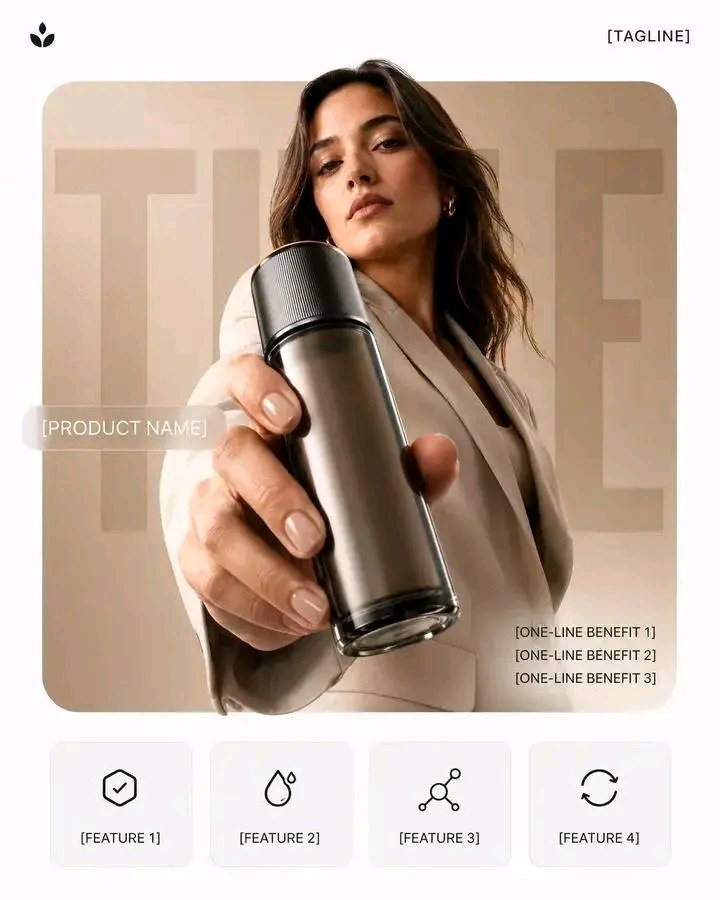 Create a photorealistic premium product campaign poster in a 4:5 verti