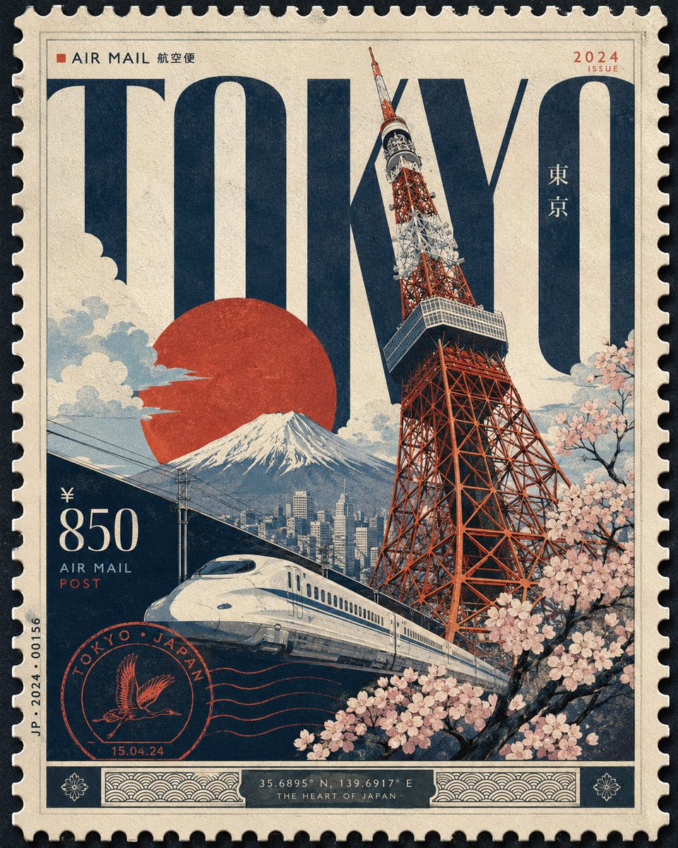 Design a premium 4:5 collectible postal-stamp poster for [CITY], where