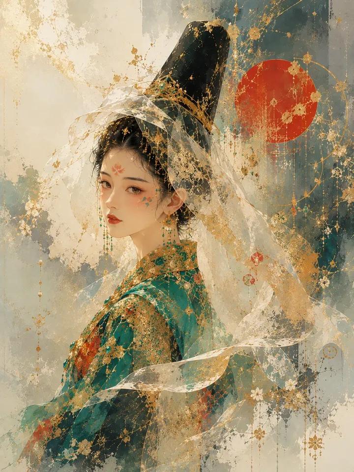 Ultra-detailed ethereal portrait of a beautiful East Asian royal princ