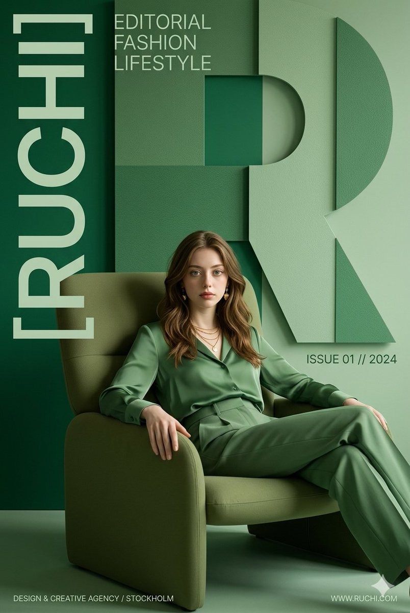 Create a premium modern editorial branding poster for [RUCHI]. TOPIC: