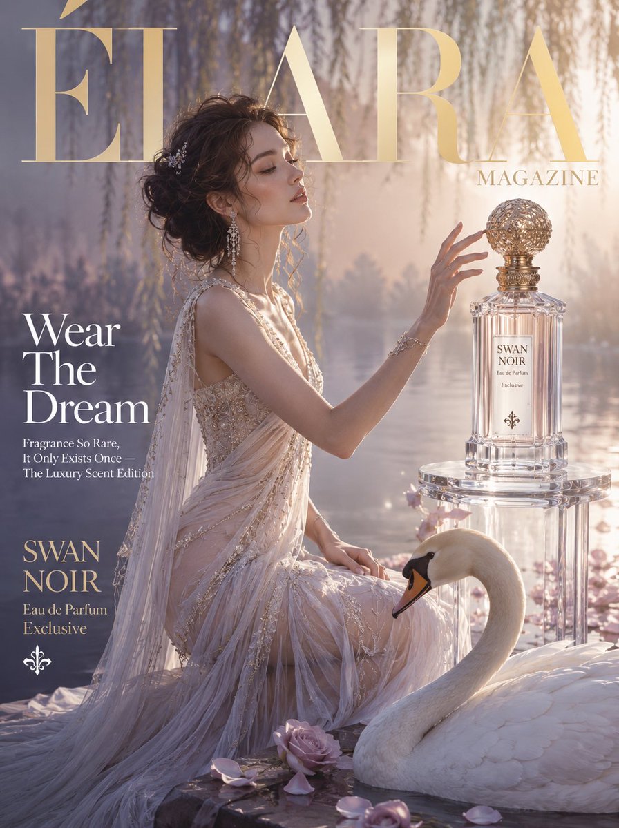 ÉLARA MAGAZINE — luxury fashion cover editorial An ethereal woman in
