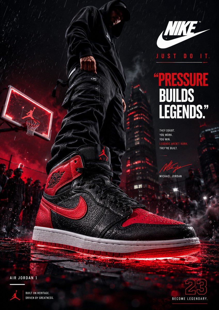 Create an ultra-premium footwear advertising poster designed by a worl
