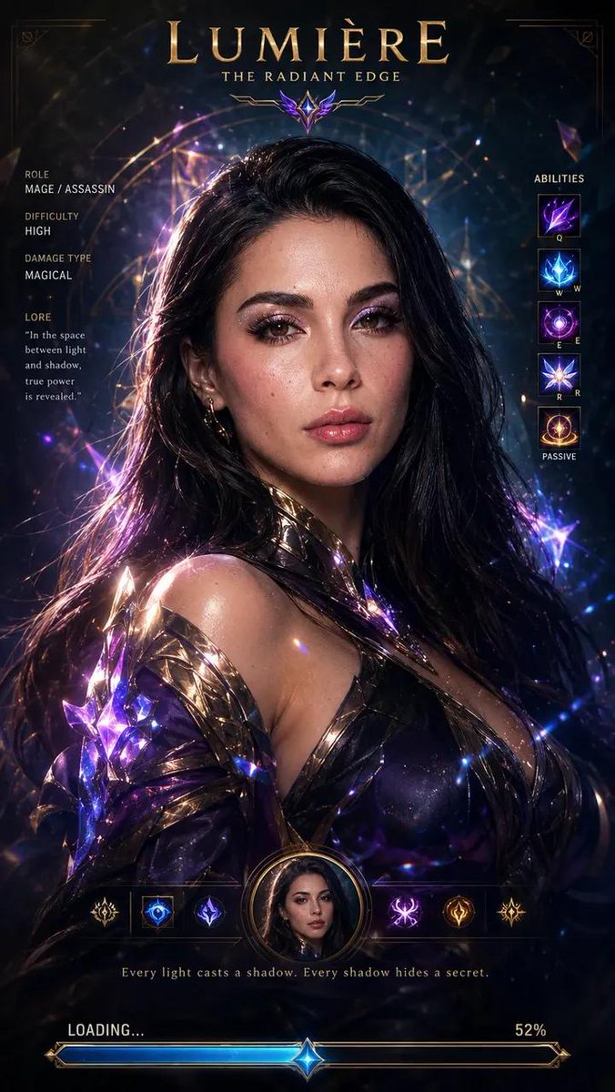 Cinematic League of Legends champion loading screen, ultra-realistic A