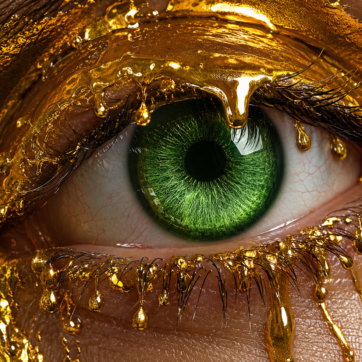 Free Liquid Pop Surreal Macro Liquid Art — Emerald Gold