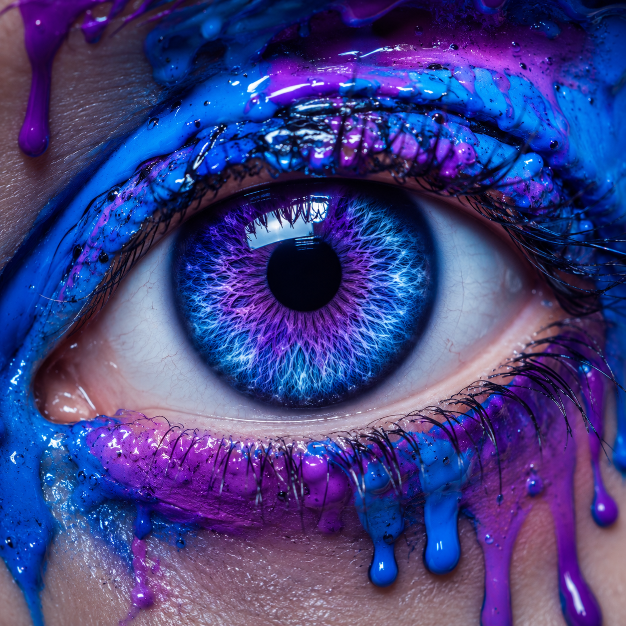 Free Liquid Pop Surreal Macro Liquid Art — Blue Purple