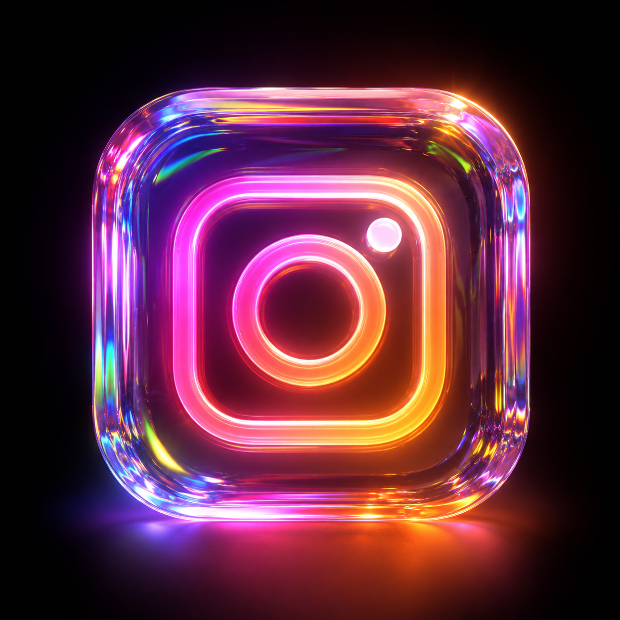 3D Glass Social Media App Icons