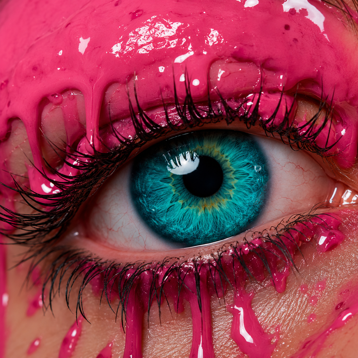 Free Liquid Pop Surreal Macro Liquid Art — Teal Magenta