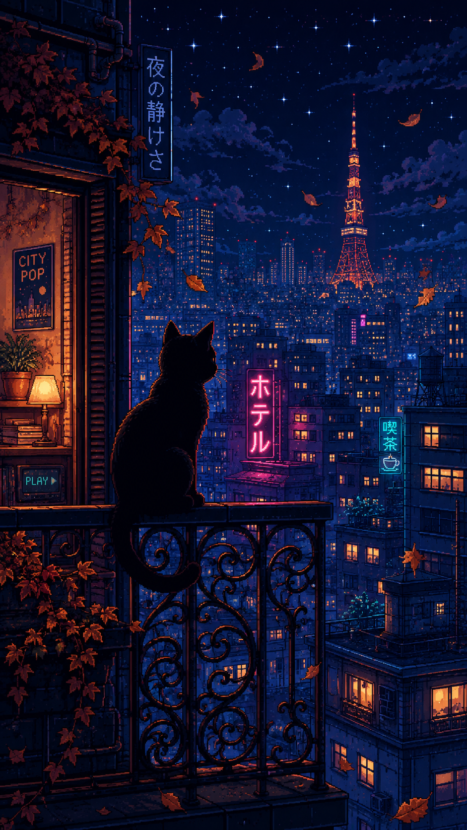 90s City Pop Pixel Art