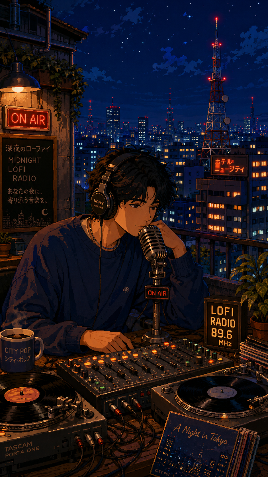 90s City Pop Pixel Art