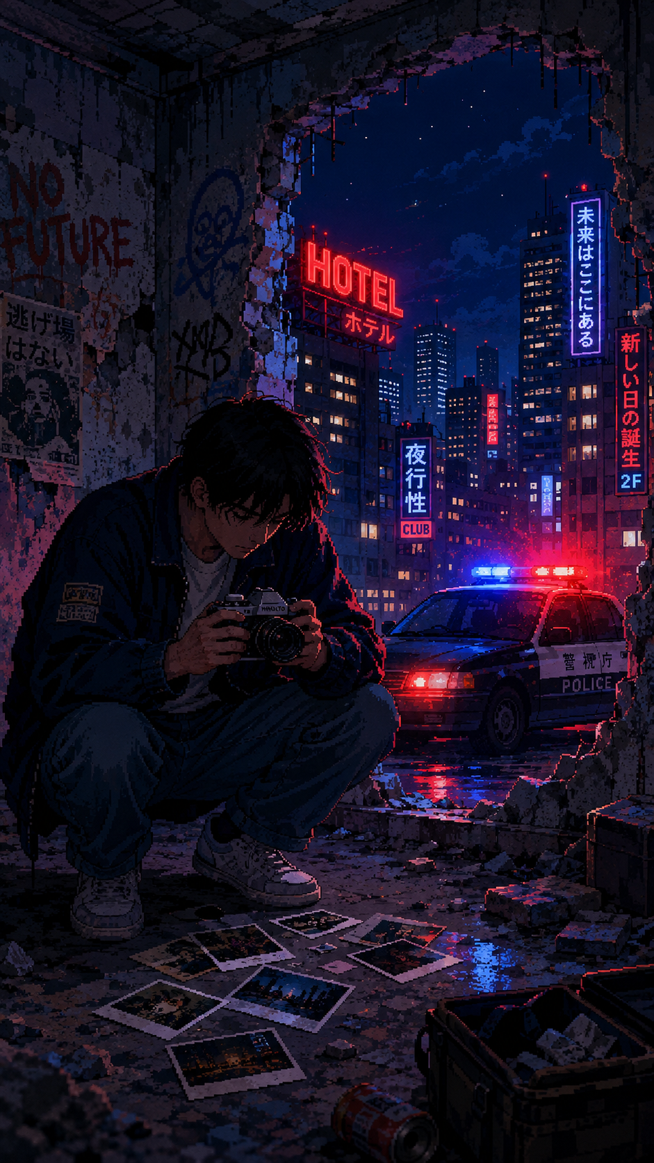 90s City Pop Pixel Art