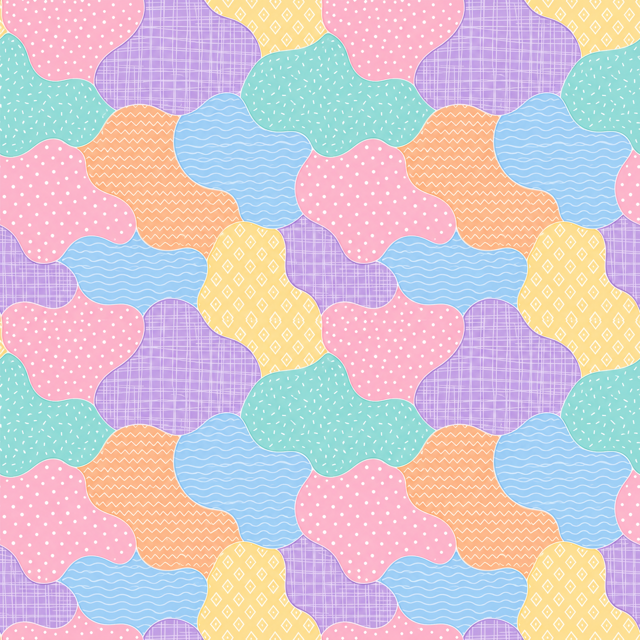 Abstract Patchwork Textile Patterns