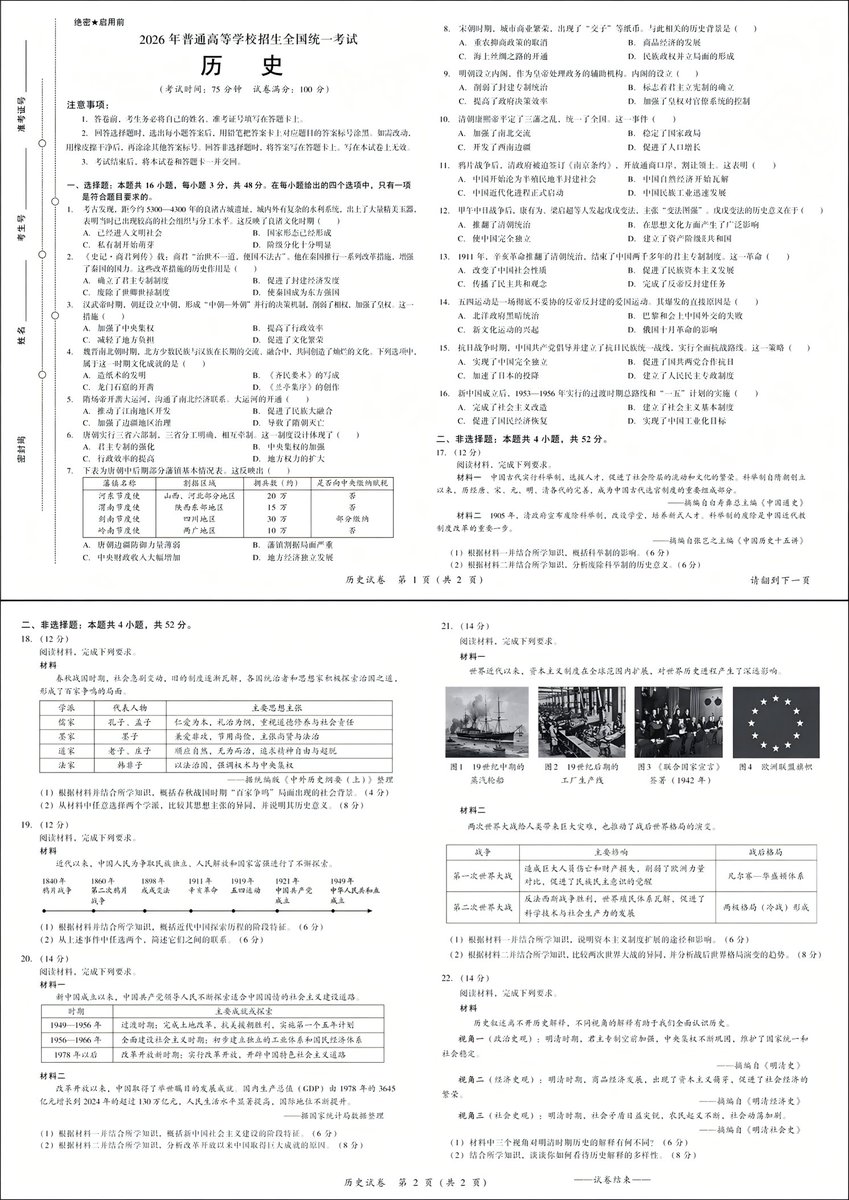 Gaokao Exam Paper Replica