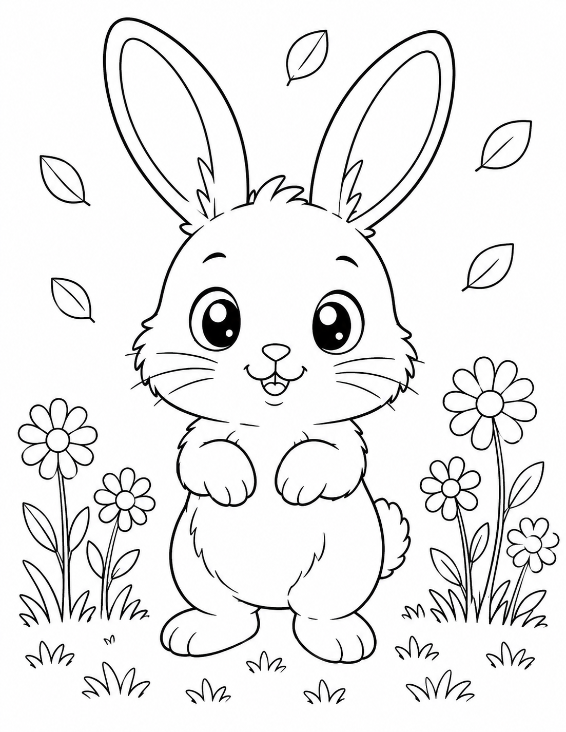 Chibi Animals Coloring Book Line Art