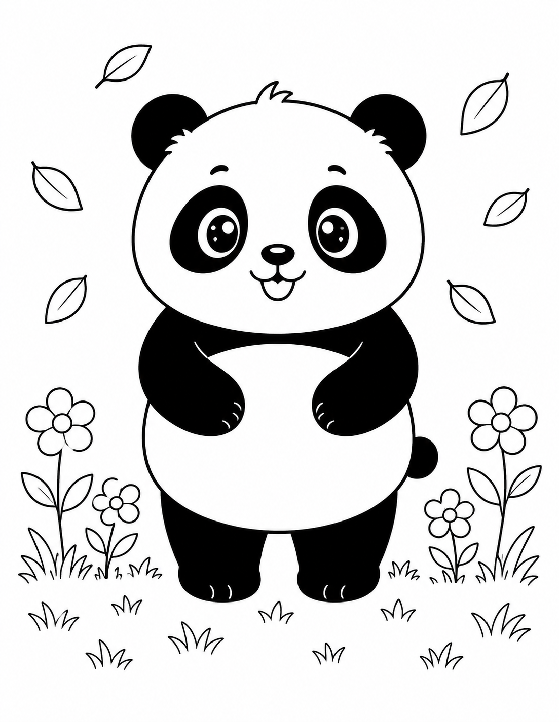 Chibi Animals Coloring Book Line Art