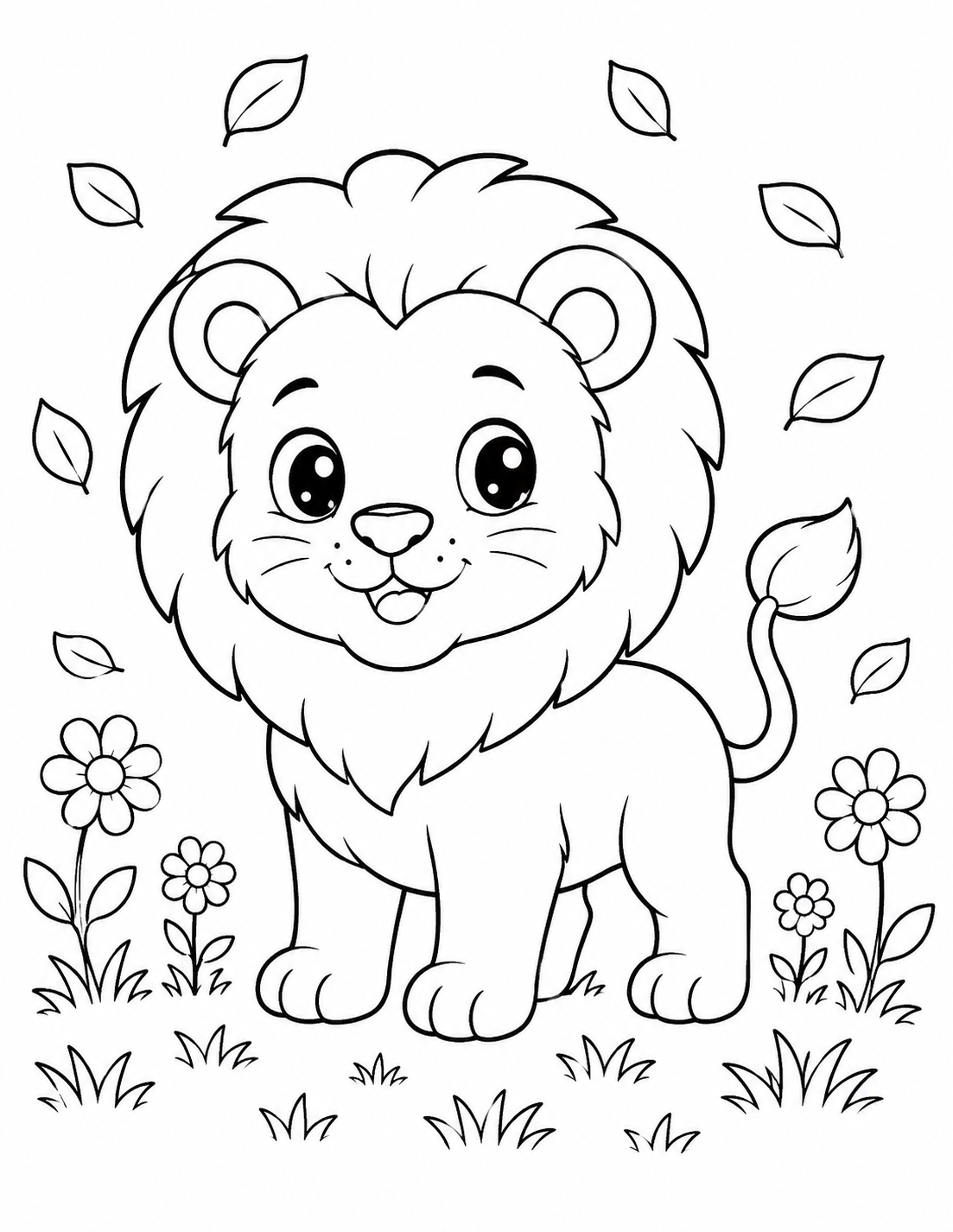 Chibi Animals Coloring Book Line Art