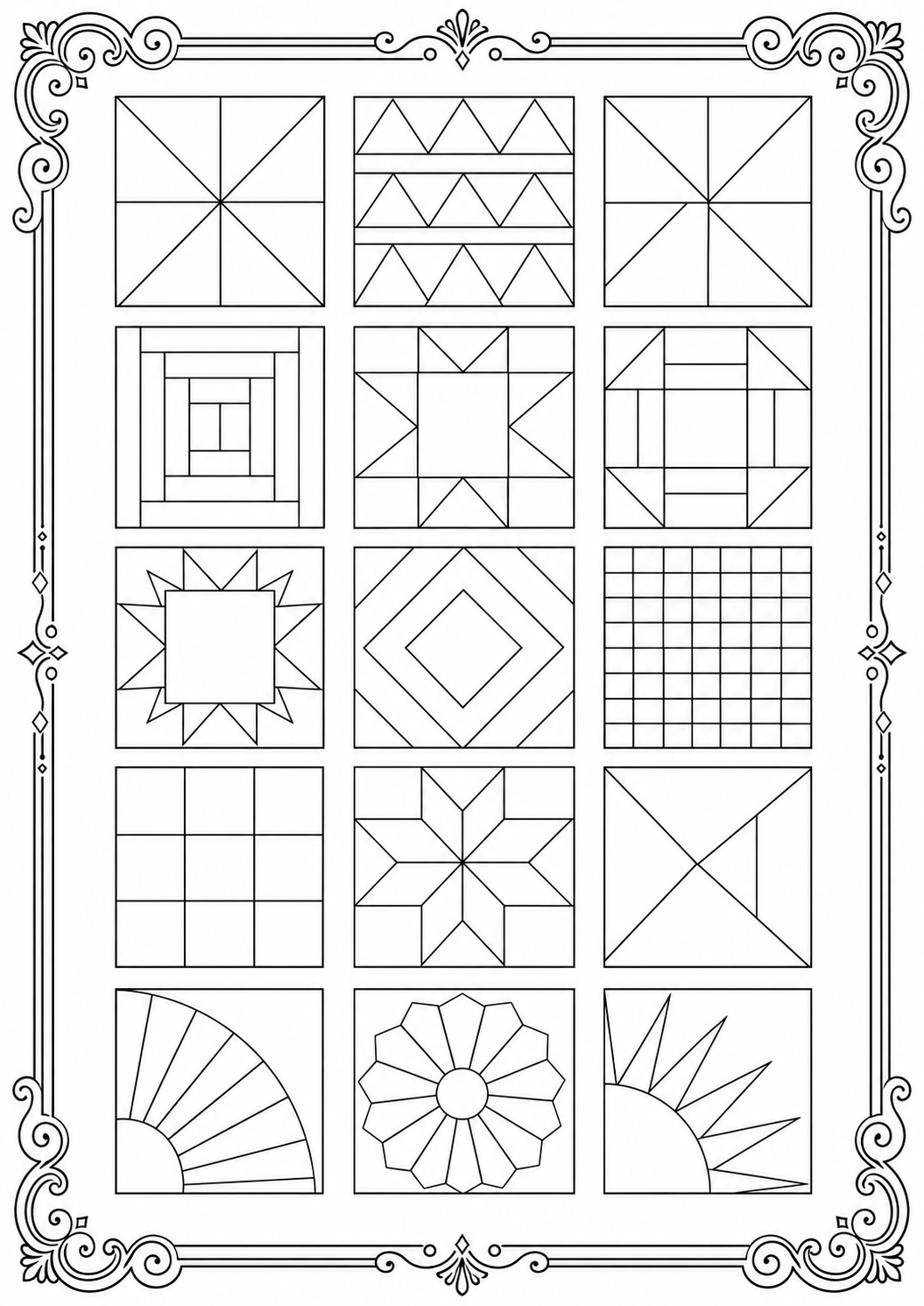 Color Quilt Inspired Geometric Patterns