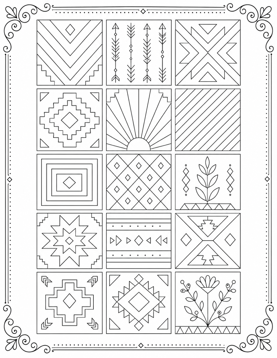 Color Quilt Inspired Geometric Patterns