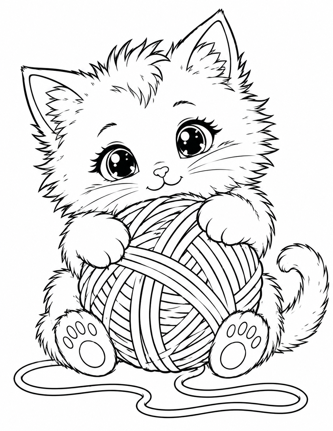 Cute Animal Line Art For Coloring