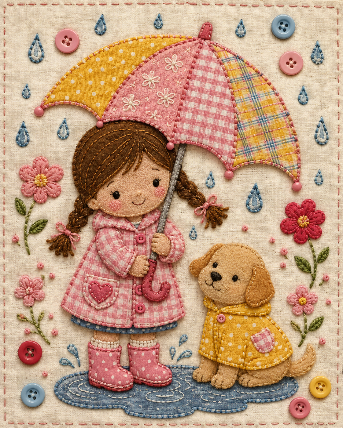 Cute Handmade Textile Art Style