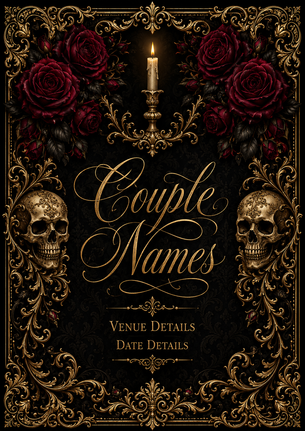 Gothic Elegant Wedding Invitations