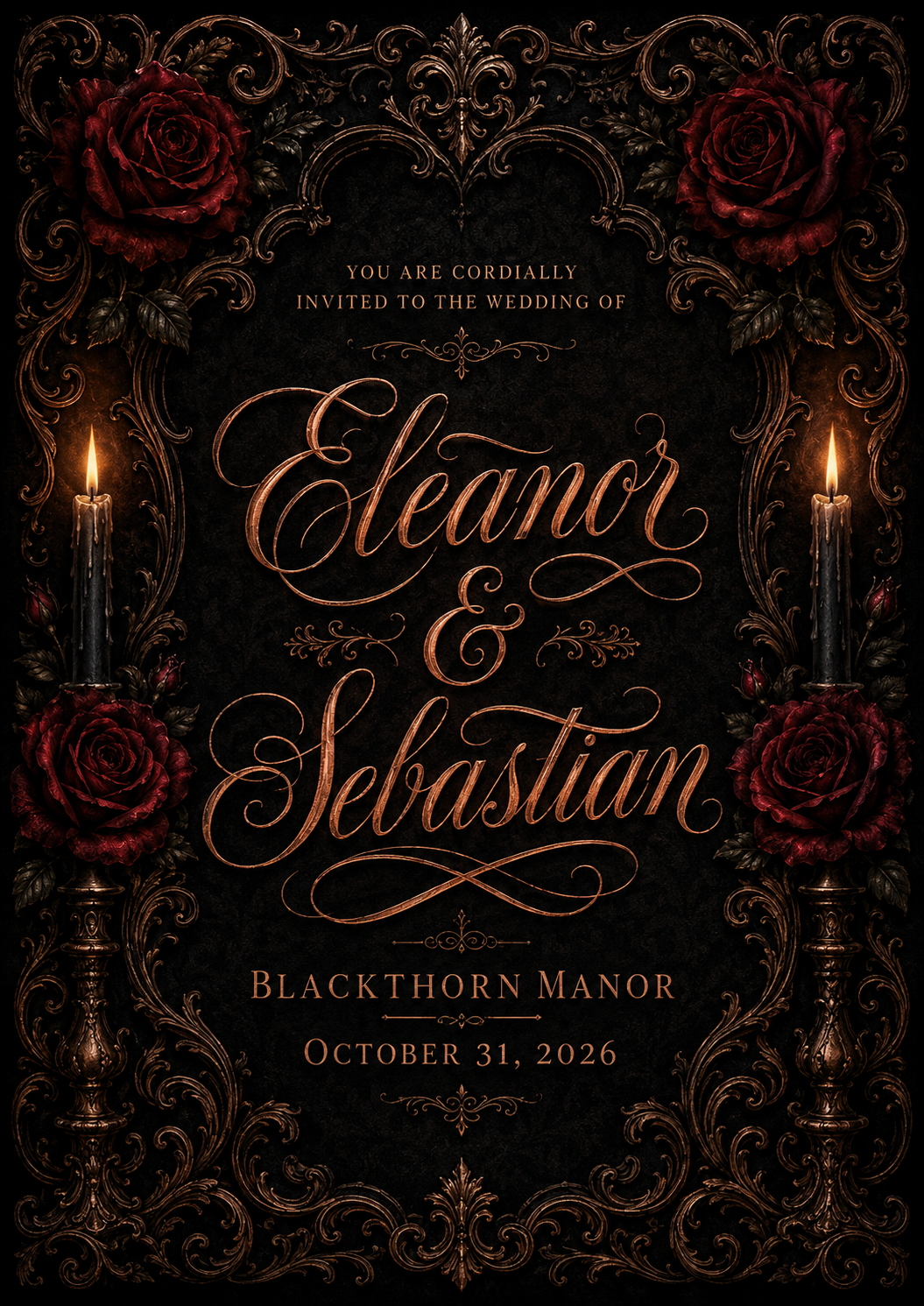 Gothic Elegant Wedding Invitations