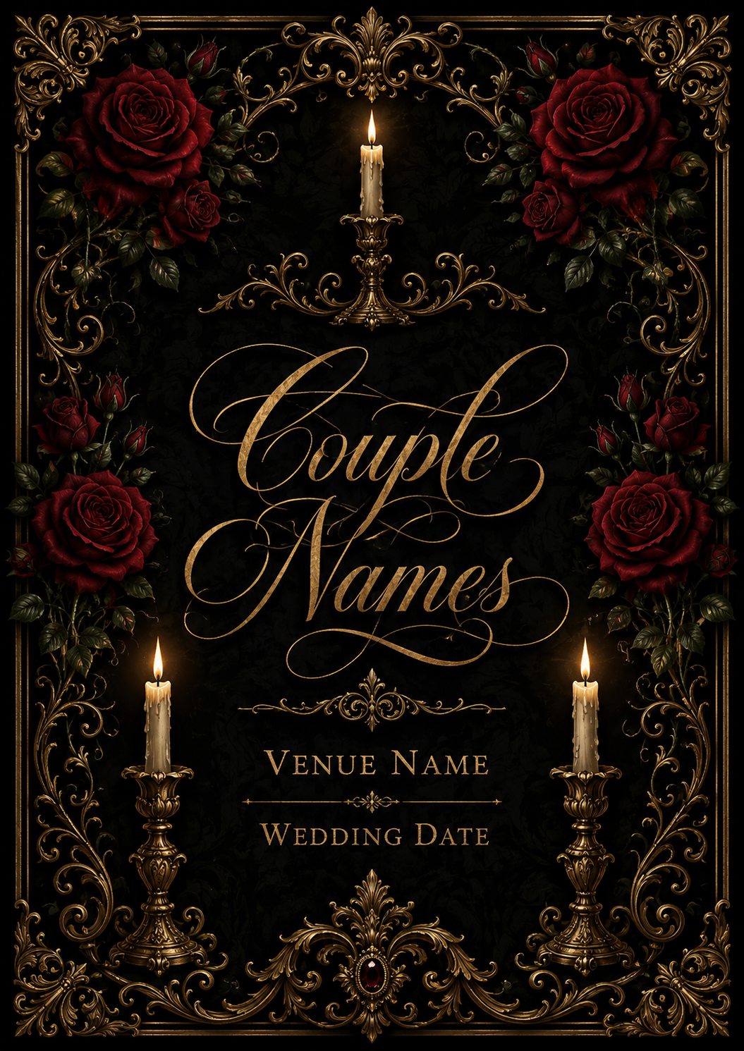 Gothic Elegant Wedding Invitations