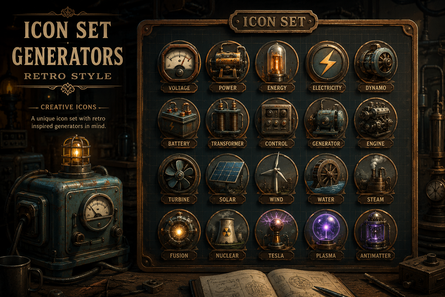 icon-set-generators-retro-style-9