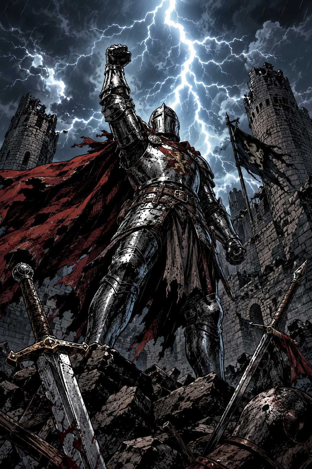 Low Angle Comic Book Style Hero Shots