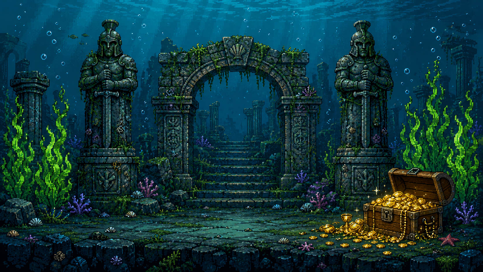 Pixel Art Environment Sets Background