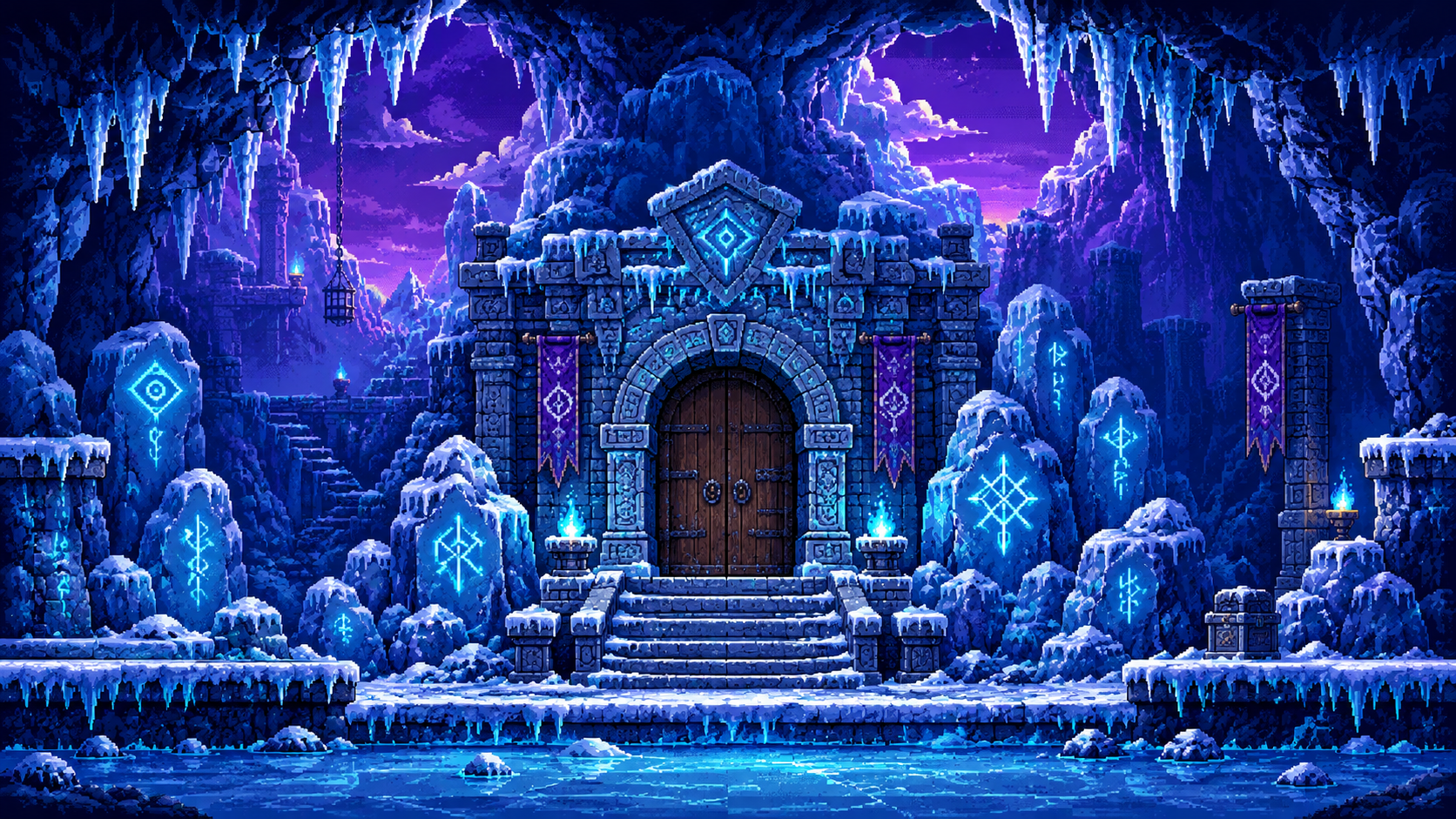 Pixel Art Environment Sets Background
