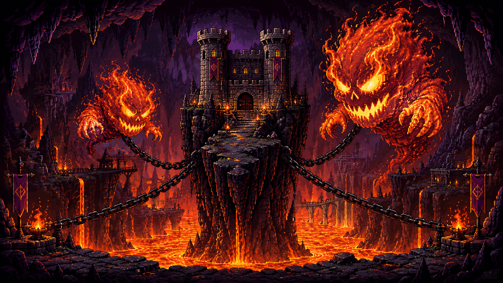 Pixel Art Environment Sets Background