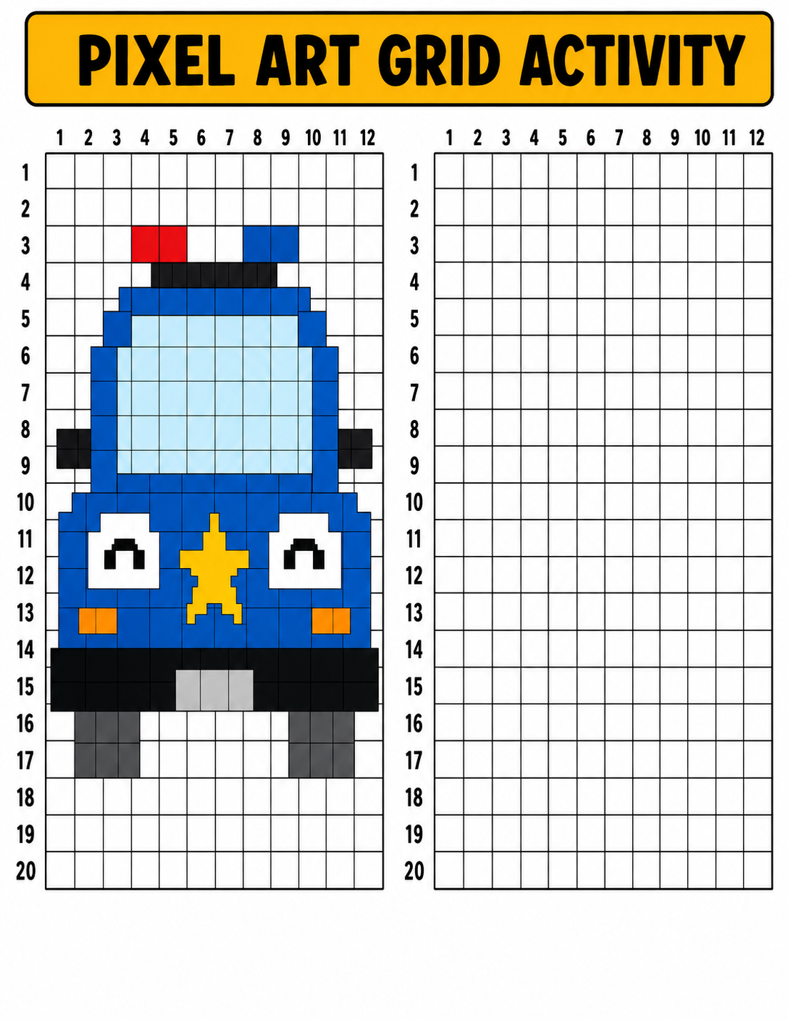 Pixel Art Grid Activities For Kids