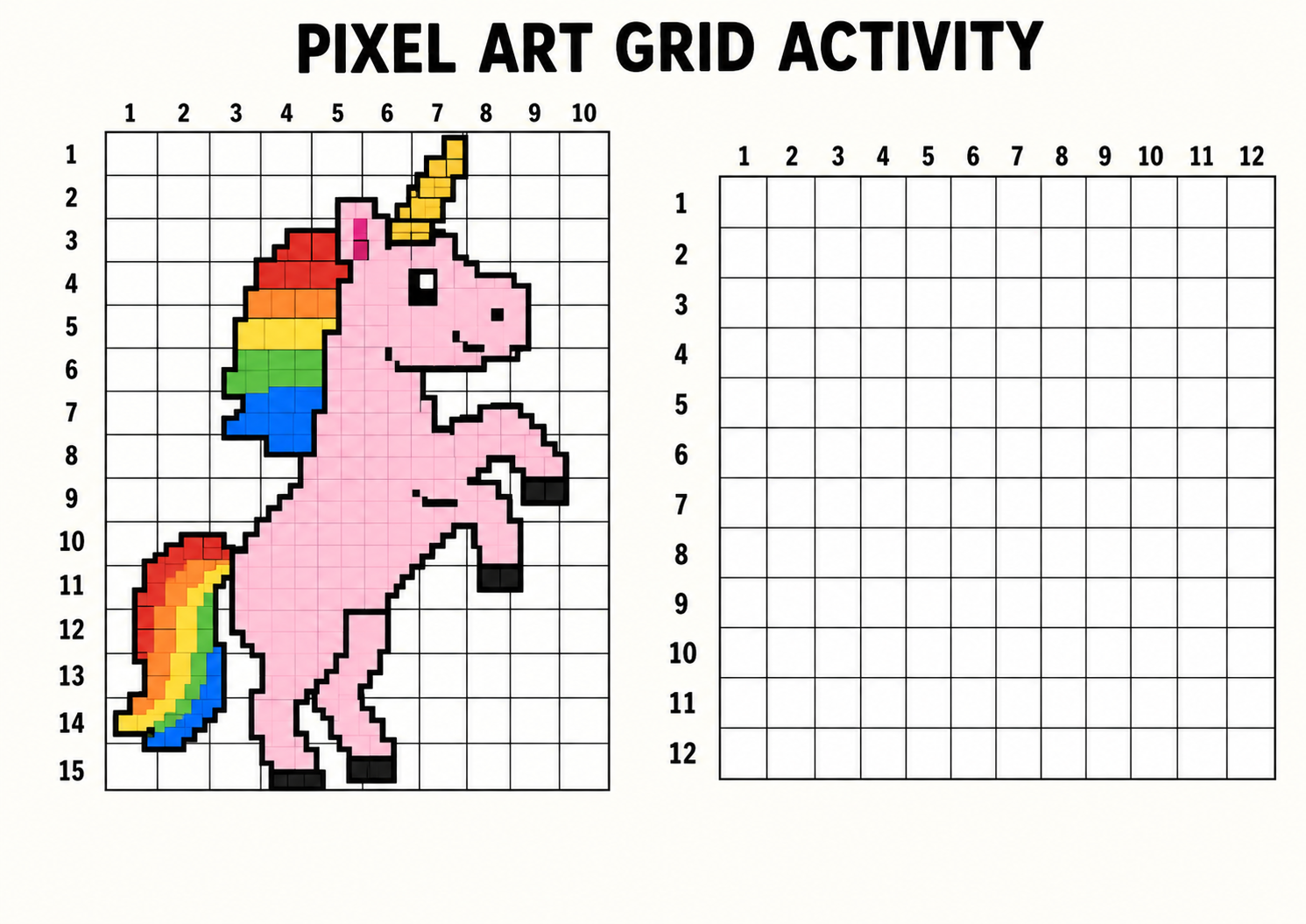 Pixel Art Grid Activities For Kids