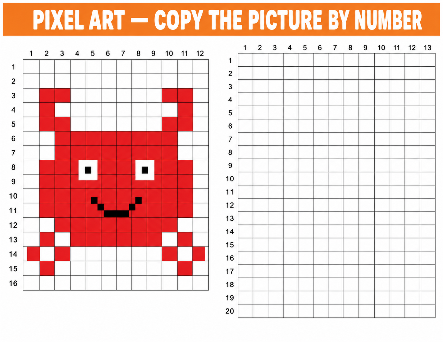 Pixel Art Grid Activities For Kids