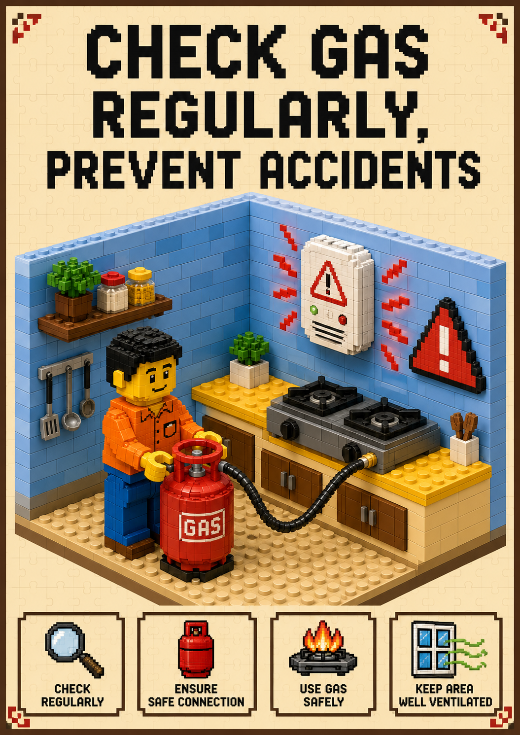 Pixel Art Safety Promotion Posters